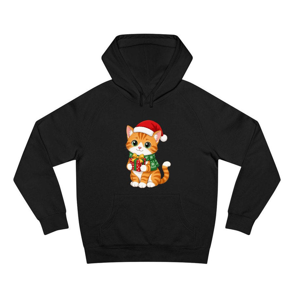 Ginger Cat Christmas Gift personalised Christmas hoodie in black