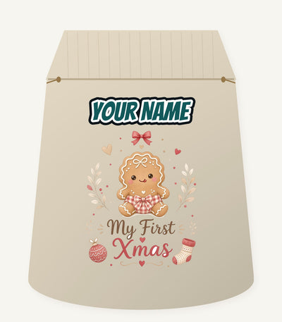 Gingerbread Baby First Xmas Personalised Santa Sack