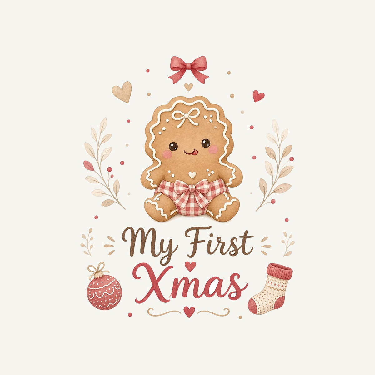 Gingerbread Baby First Xmas Personalised Santa Sack