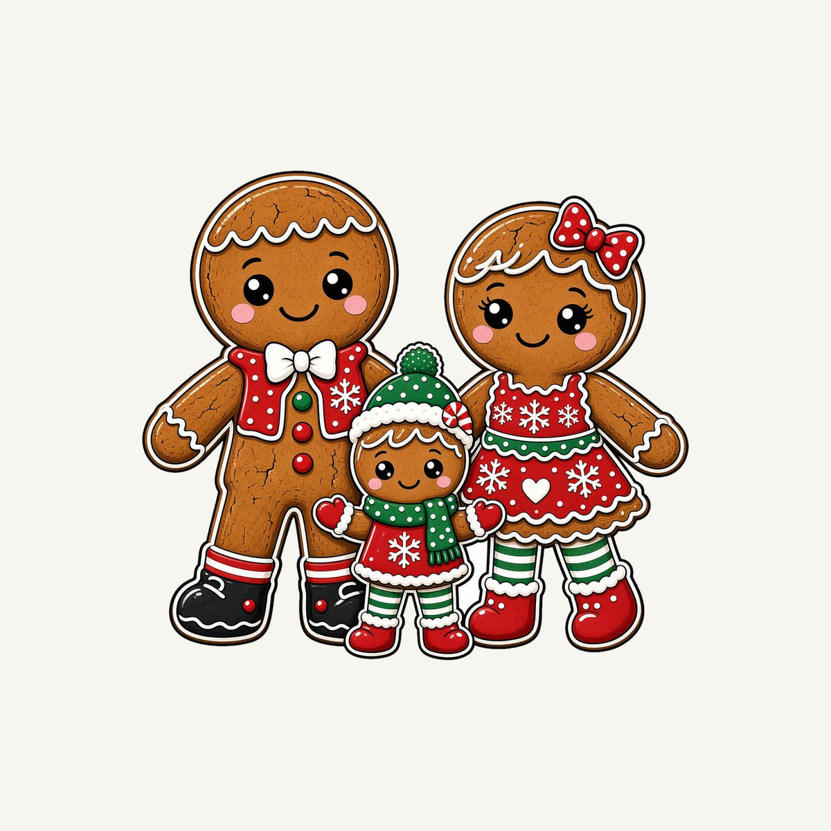 Gingerbread Biscuit Family Personalised Kids Tee and Baby Bodysuit