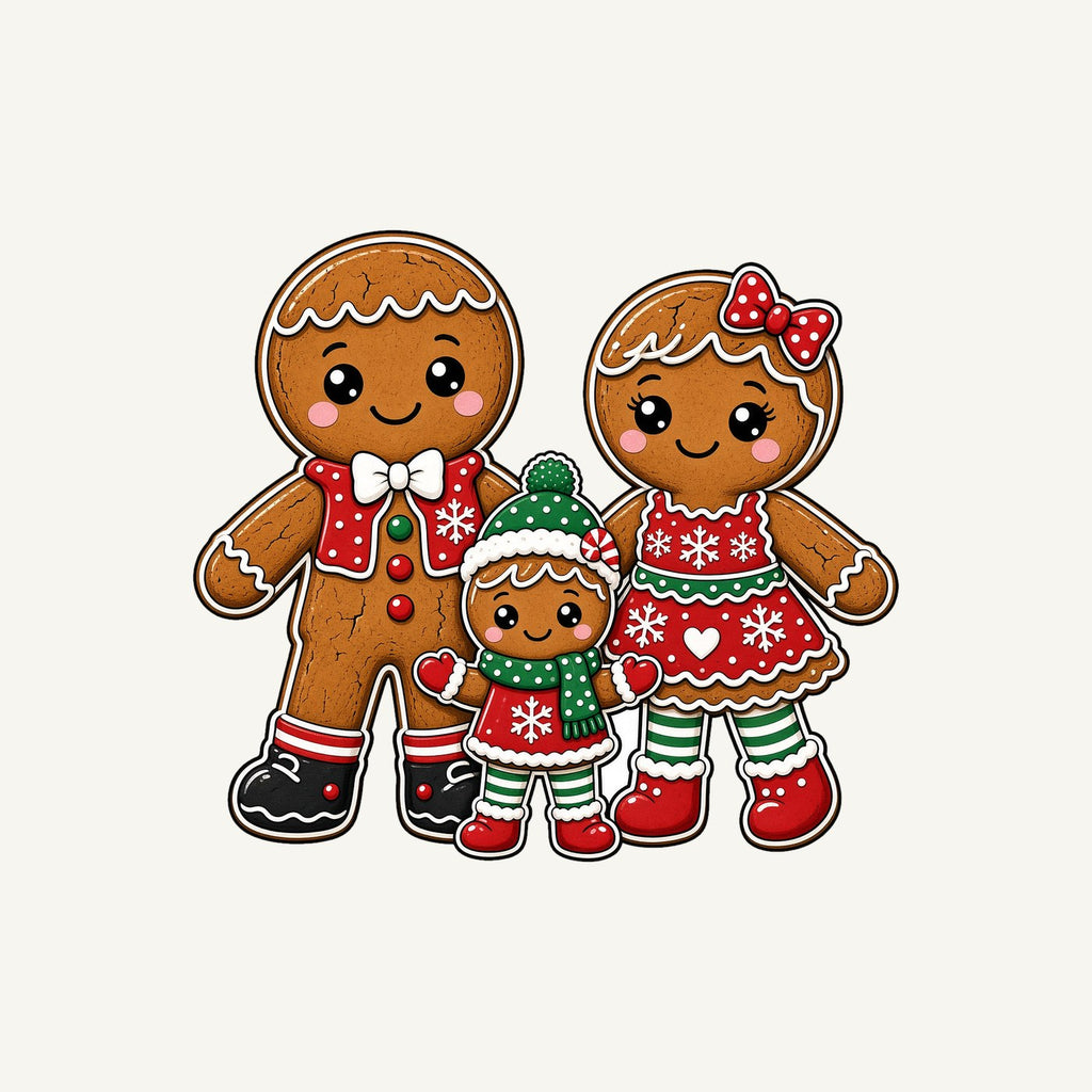 Gingerbread Biscuit Family Personalised Christmas T-Shirt and Hoodie