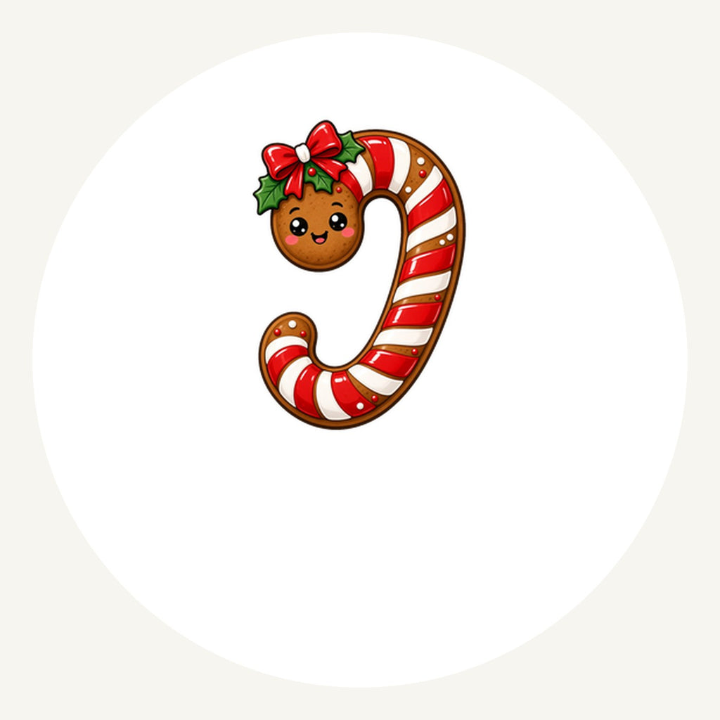 Gingerbread Candy Cane Biscuit Personalised Pewter Christmas Ornament