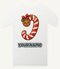 Gingerbread Candy Cane Biscuit Personalised Christmas T-Shirt and Hoodie