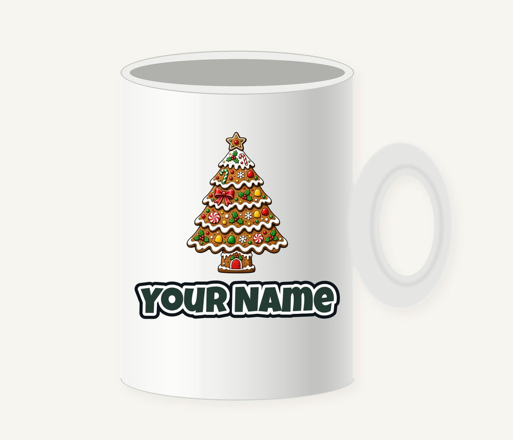 Gingerbread Christmas Tree Biscuit Personalised Christmas Mug
