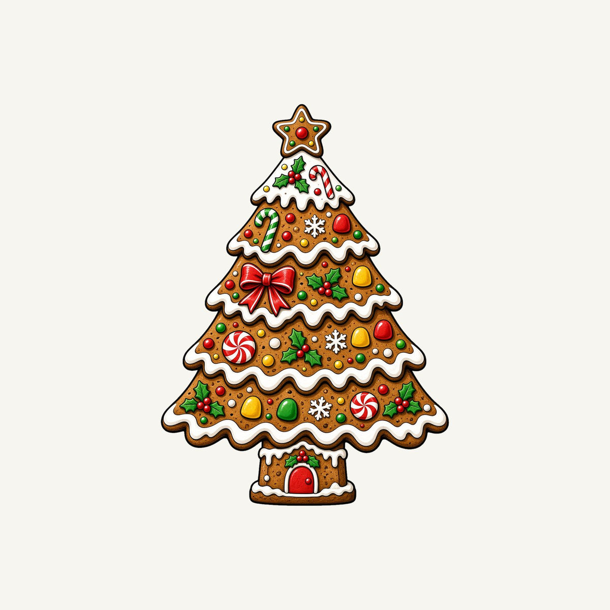 Gingerbread Christmas Tree Biscuit Personalised Christmas T-Shirt and Hoodie