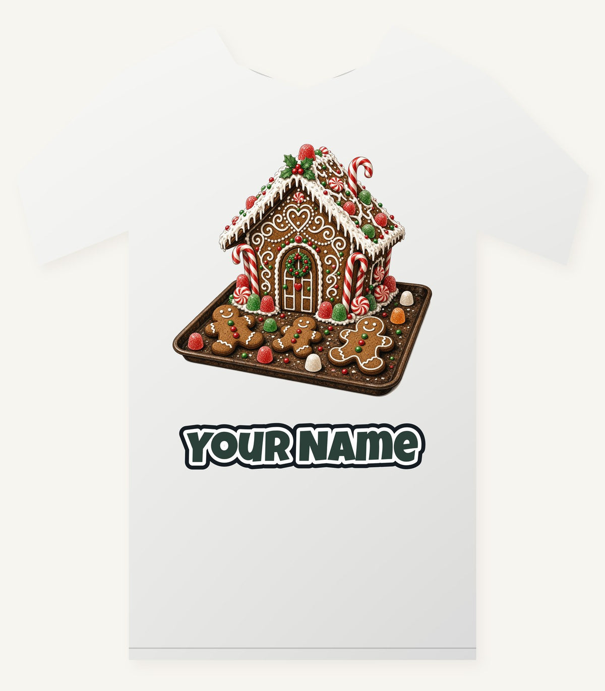 Gingerbread Cookie Tray Personalised Christmas T-Shirt and Hoodie
