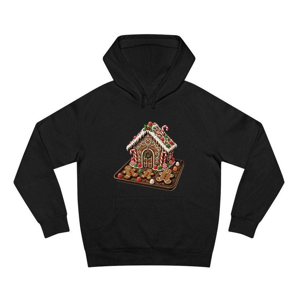 Gingerbread Cookie Tray personalised Christmas hoodie in black