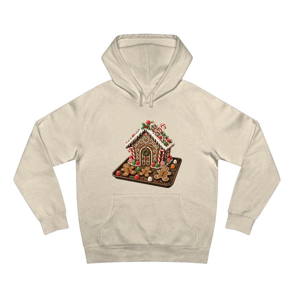 Gingerbread Cookie Tray personalised Christmas hoodie in sand