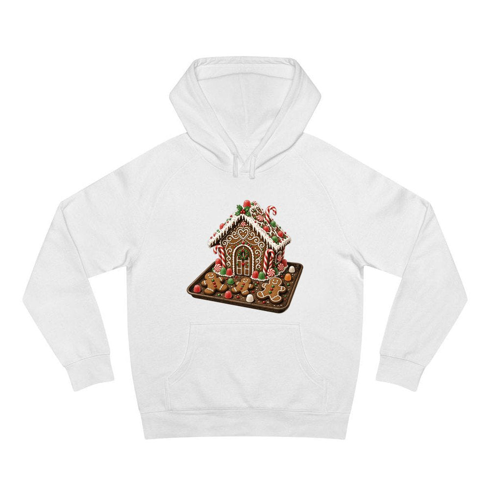 Gingerbread Cookie Tray personalised Christmas hoodie in white