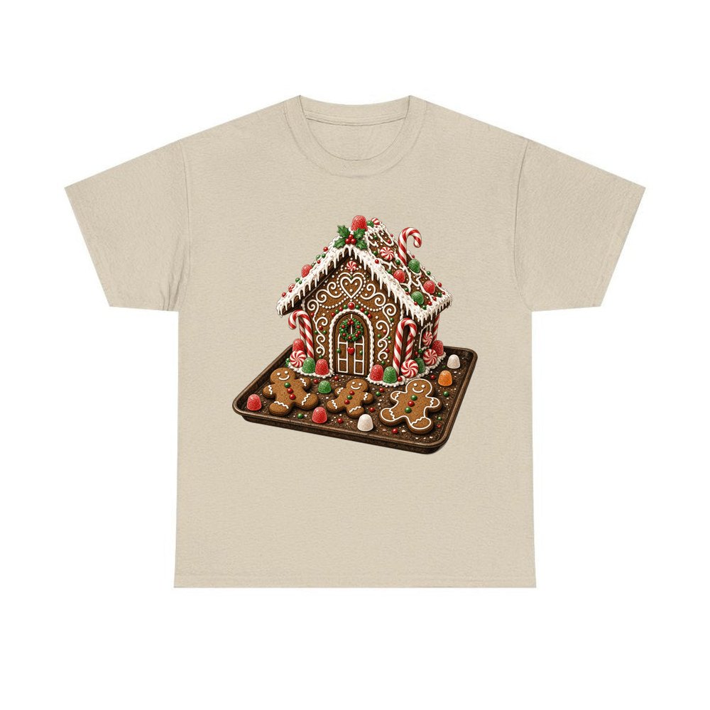 Gingerbread Cookie Tray personalised Christmas T-shirt in sand