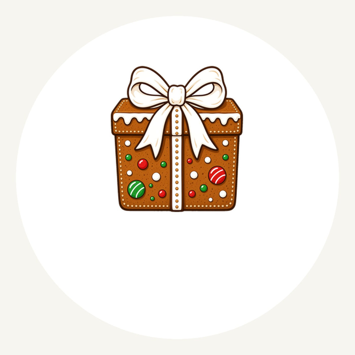 Gingerbread Gift Box Biscuit Personalised Pewter Christmas Ornament