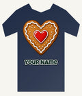 Gingerbread Heart Biscuit Personalised Kids Tee and Baby Bodysuit