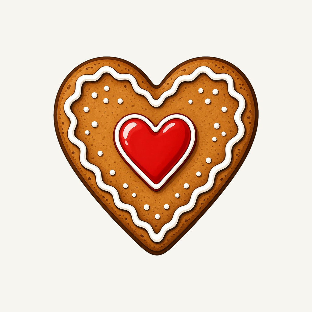 Gingerbread Heart Biscuit Personalised Kids Tee and Baby Bodysuit