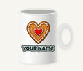 Gingerbread Heart Biscuit Personalised Christmas Mug