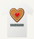 Gingerbread Heart Biscuit Personalised Christmas T-Shirt and Hoodie