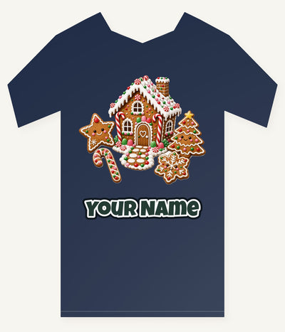Gingerbread House and Cookies Personalised Kids Tee and Baby Bodysuit