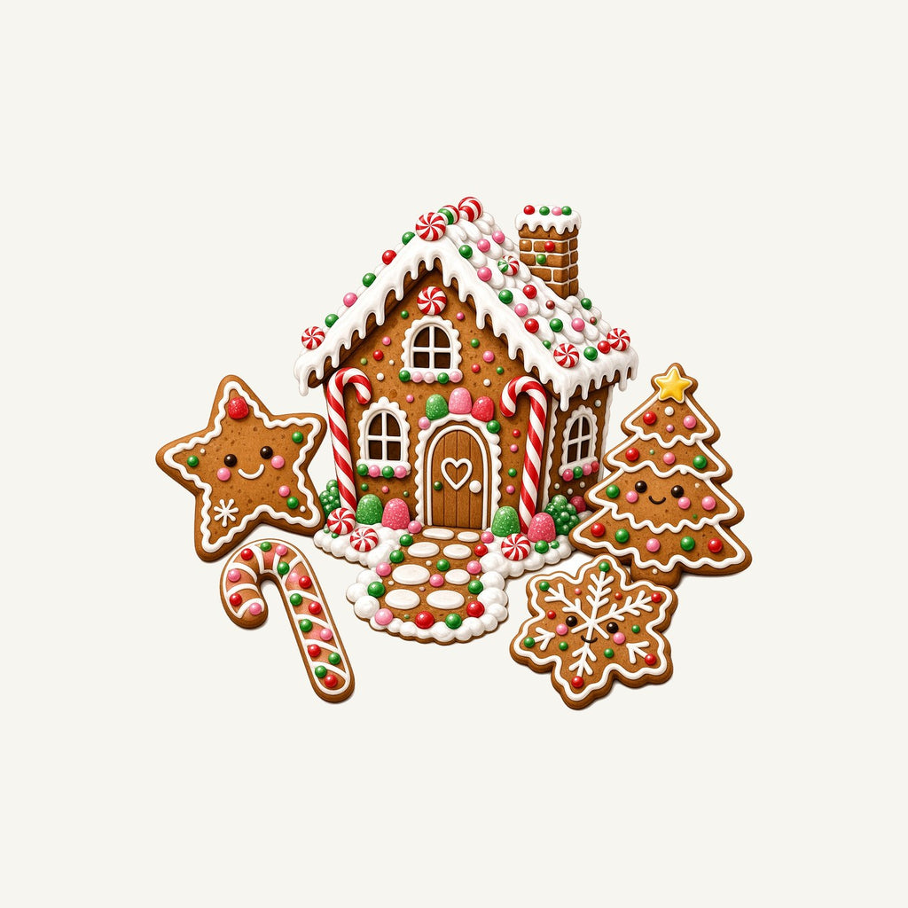 Gingerbread House and Cookies Personalised Kids Tee and Baby Bodysuit
