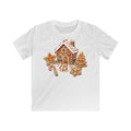 Gingerbread House And Cookies Kids Christmas Tee design on a white kids tee