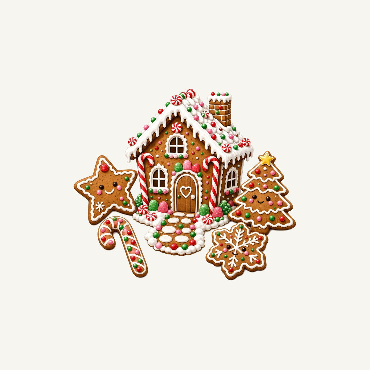 Gingerbread House and Cookies Personalised Christmas Mug