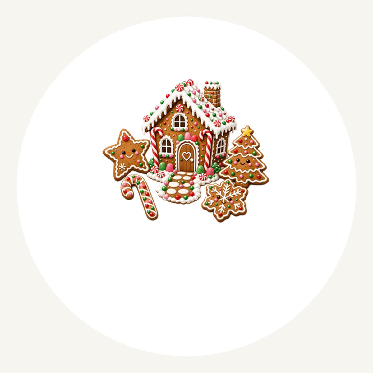 Gingerbread House and Cookies Personalised Pewter Christmas Ornament