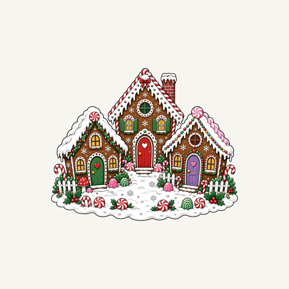 Gingerbread House Village Personalised Christmas T-Shirt and Hoodie