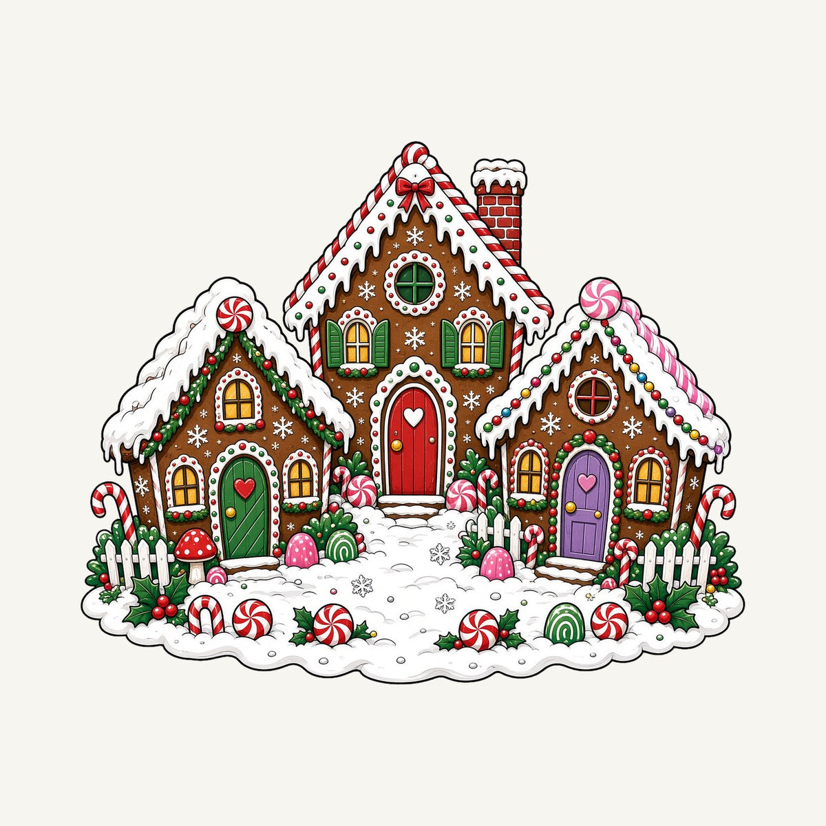 Gingerbread House Village Personalised Santa Sack