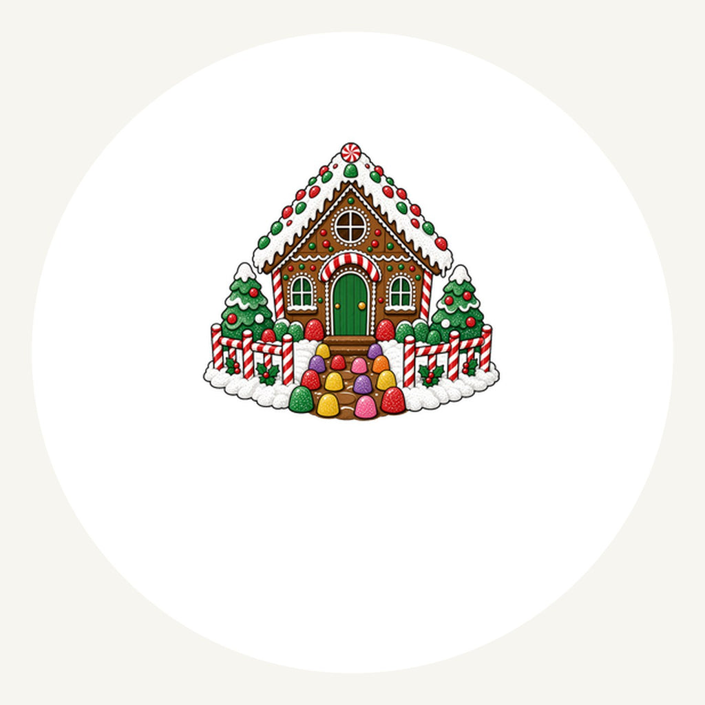 Gingerbread House with Candy Fence Personalised Pewter Christmas Ornament