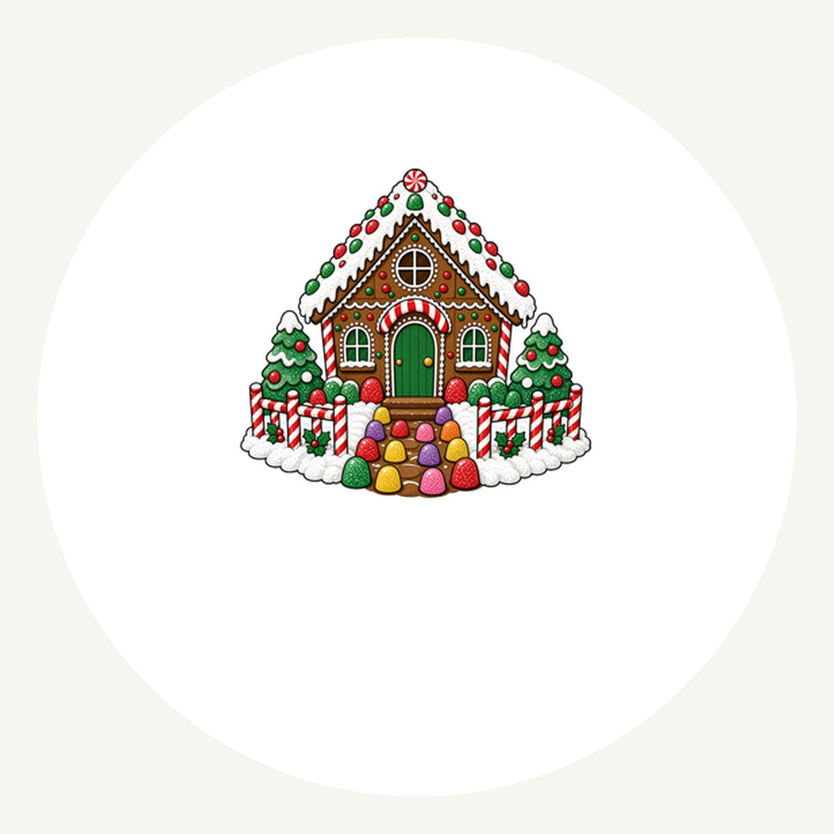 Gingerbread House with Candy Fence Personalised Pewter Christmas Ornament
