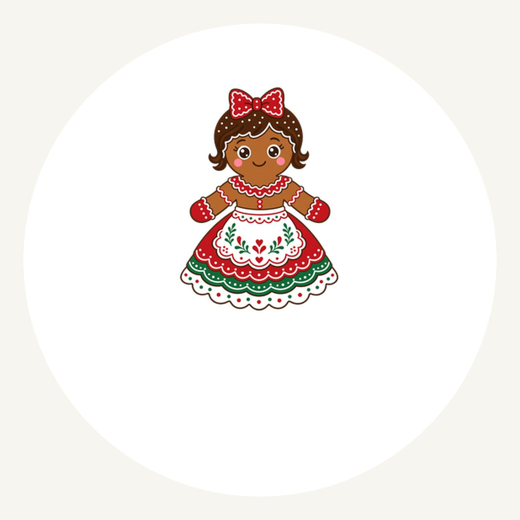 Gingerbread Lady In Apron Personalised Pewter Christmas Ornament