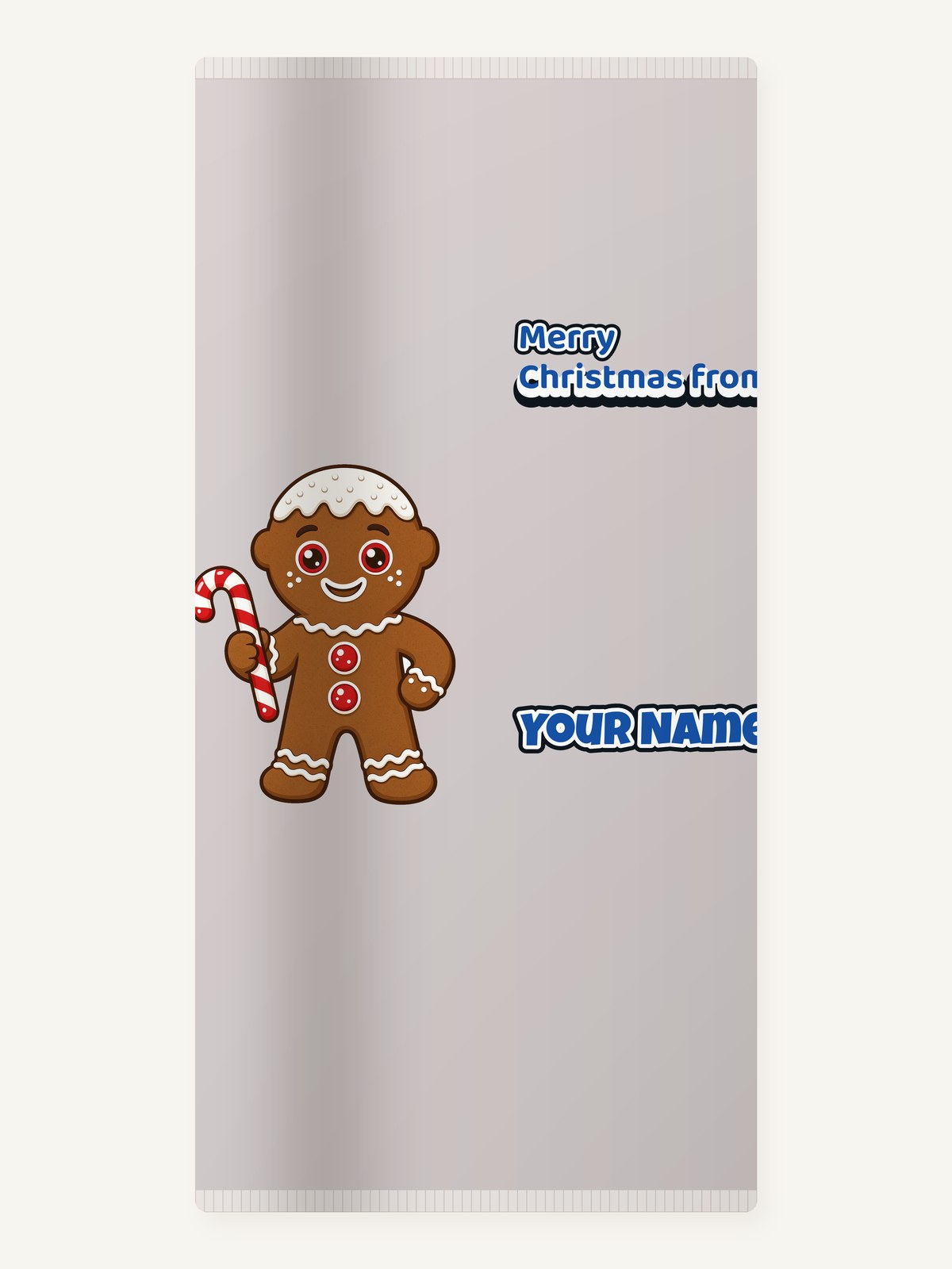 Gingerbread Man Candy Cane Personalised Beach Towel