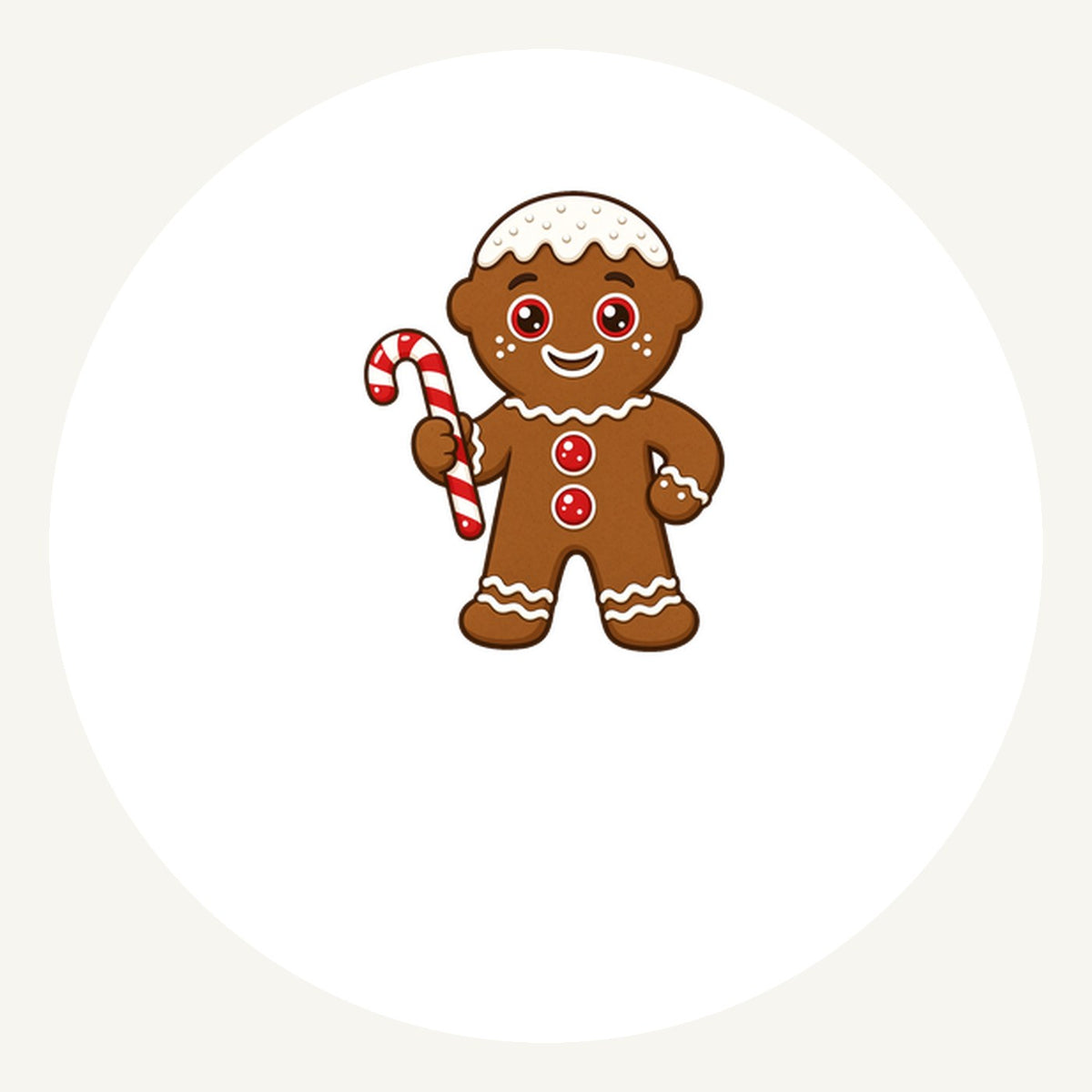 Gingerbread Man Candy Cane Personalised Pewter Christmas Ornament