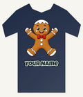 Gingerbread Man With Bow Tie Personalised Kids Tee and Baby Bodysuit