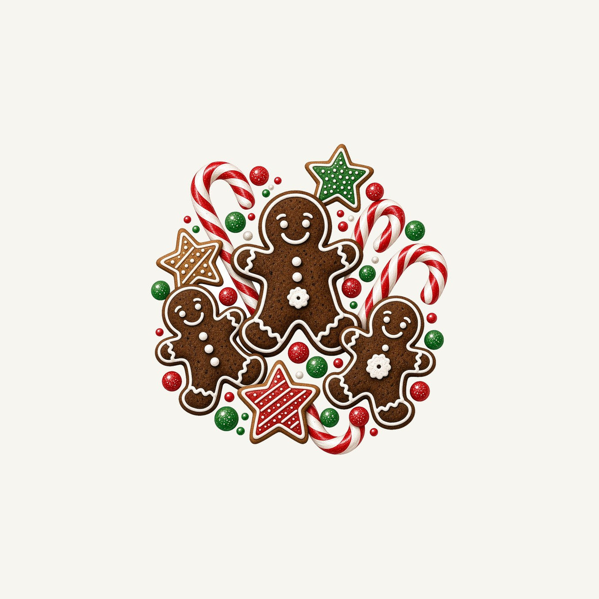 Gingerbread Men and Candy Canes Personalised Christmas Mug