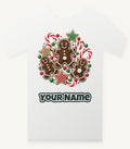 Gingerbread Men and Candy Canes Personalised Christmas T-Shirt and Hoodie