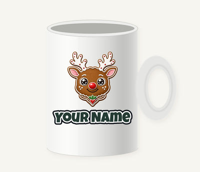 Gingerbread Reindeer Cookie Personalised Christmas Mug