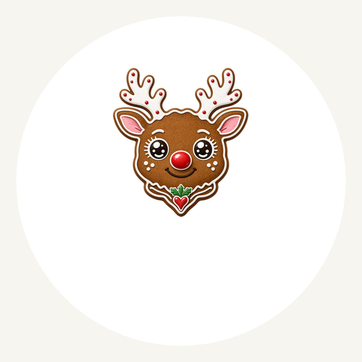 Gingerbread Reindeer Cookie Personalised Pewter Christmas Ornament