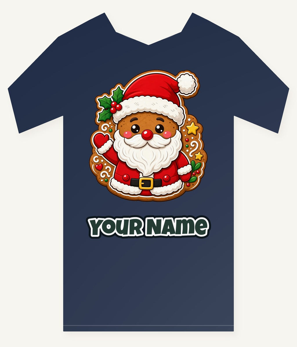 Gingerbread Santa Biscuit Personalised Kids Tee and Baby Bodysuit