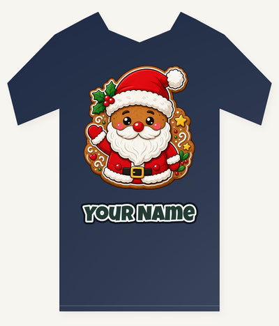 Gingerbread Santa Biscuit Personalised Kids Tee and Baby Bodysuit