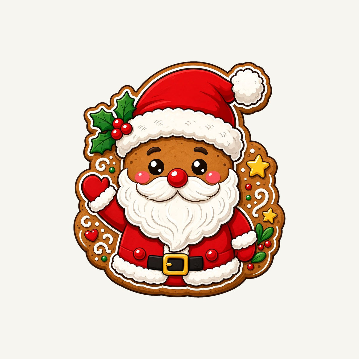 Gingerbread Santa Biscuit Personalised Kids Tee and Baby Bodysuit