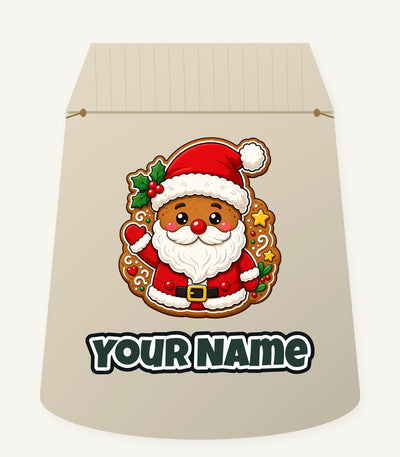 Gingerbread Santa Biscuit Personalised Santa Sack