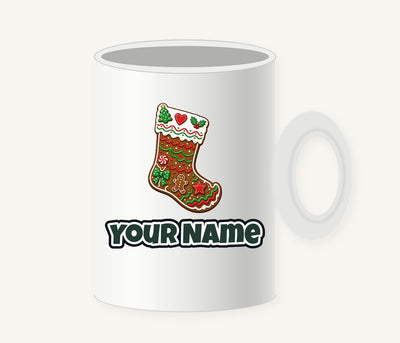 Gingerbread Stocking Biscuit Personalised Christmas Mug