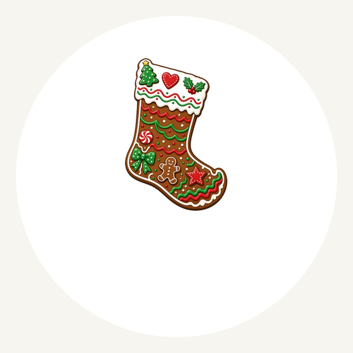 Gingerbread Stocking Biscuit Personalised Pewter Christmas Ornament