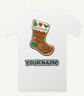 Gingerbread Stocking Biscuit Personalised Christmas T-Shirt and Hoodie