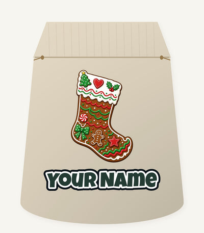 Gingerbread Stocking Biscuit Personalised Santa Sack