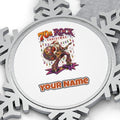 Glam Rock Santa Personalised Pewter Christmas Ornament