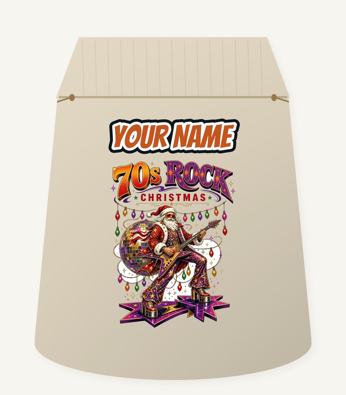 Glam Rock Santa Personalised Santa Sack