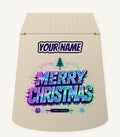 Glitch Neon Merry Christmas Personalised Santa Sack