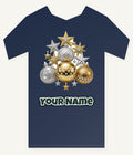 Gold and Silver Bauble Cluster Personalised Kids Tee and Baby Bodysuit