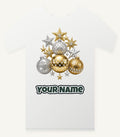 Gold and Silver Bauble Cluster Personalised Christmas T-Shirt and Hoodie