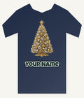 Gold and Silver Christmas Tree Personalised Kids Tee and Baby Bodysuit